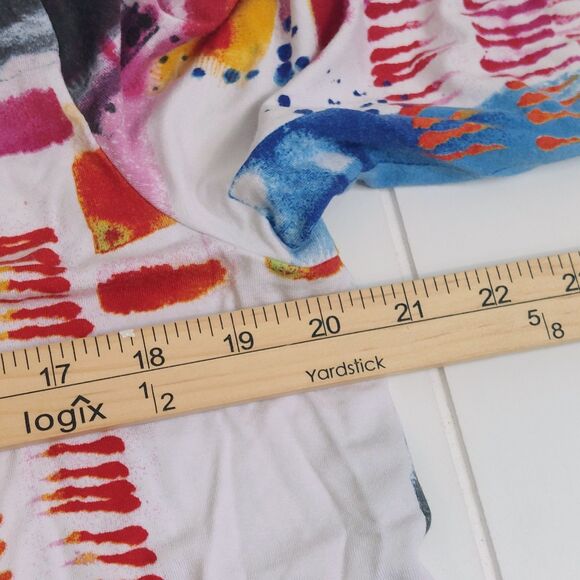 Habitat Clothes To Live In Abstract V-Neck Top Women's Large Button Sleeve Artsy - Picture 8 of 9